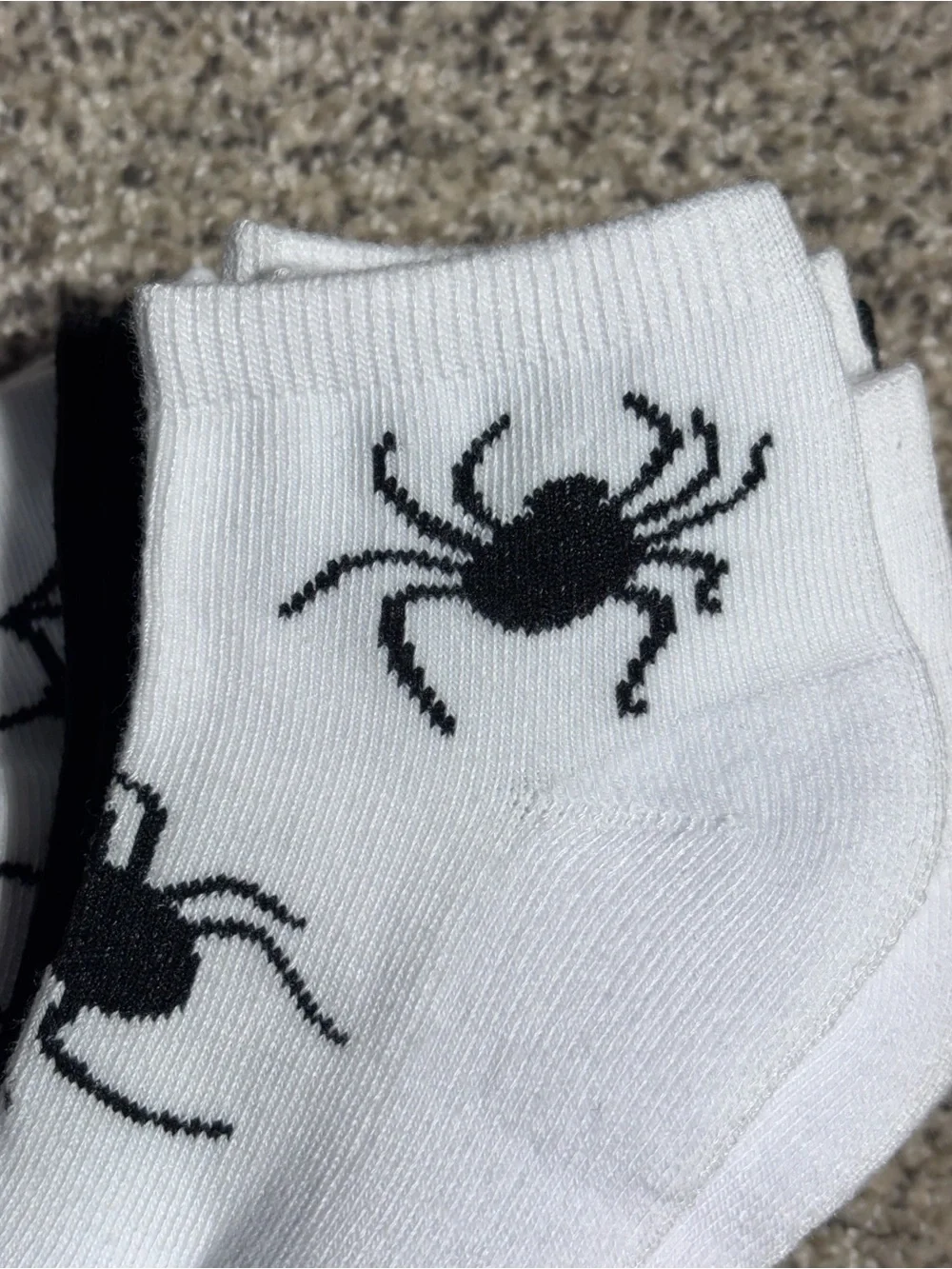 Halloween Socks Spiderwebs and Black Spider, Striped and Solid Design Size 5-10